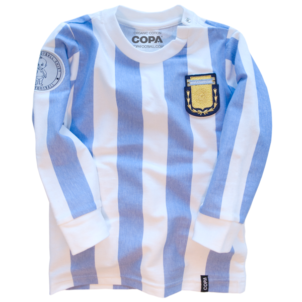 Bild von COPA - Argentinien Retro Baby Trikot - Weiss/ Blau