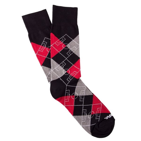 Bild von COPA Football - Argyle Pitch Socken - Schwarz/ Rot