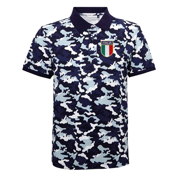 Bild von Rugby Vintage - Italien Polo - Camo Blau