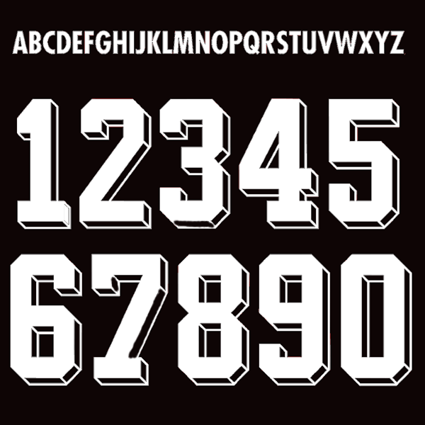 Bild von Retro Style Buchstaben & Zahlen Jahre 80's - Weiss