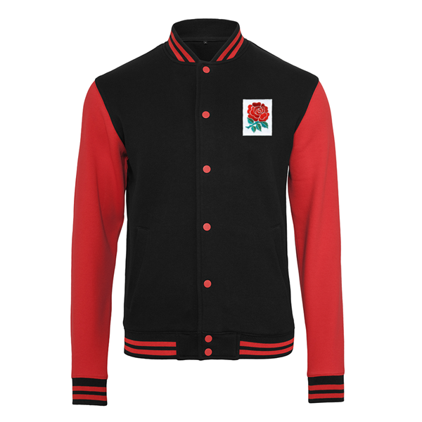 Bild von Rugby Vintage - England Sweat College Jacket - Schwarz/ Rot