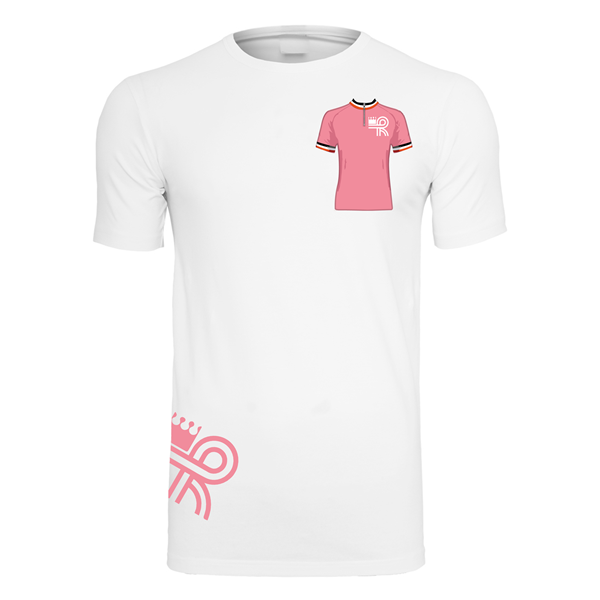 Bild von Heurtefeu - Pink Jersey Fitted Stretch T-Shirt - Weiss