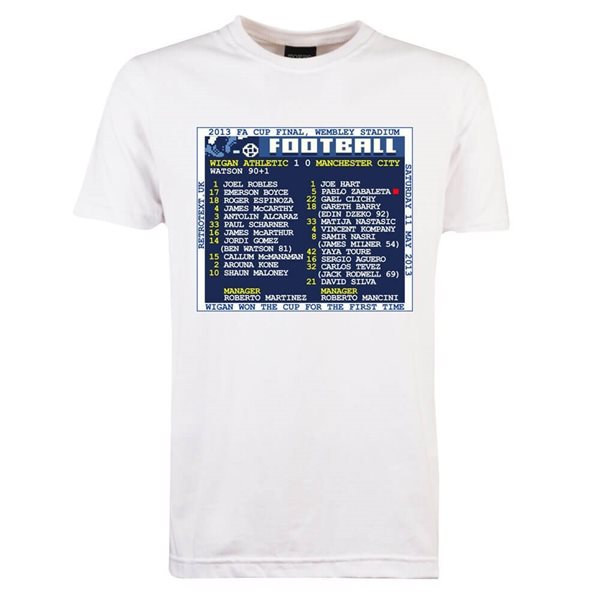 Bild von TOFFS - FA Cup Final 2013 (Wigan Athletic) Retrotext T-Shirt - Weiss