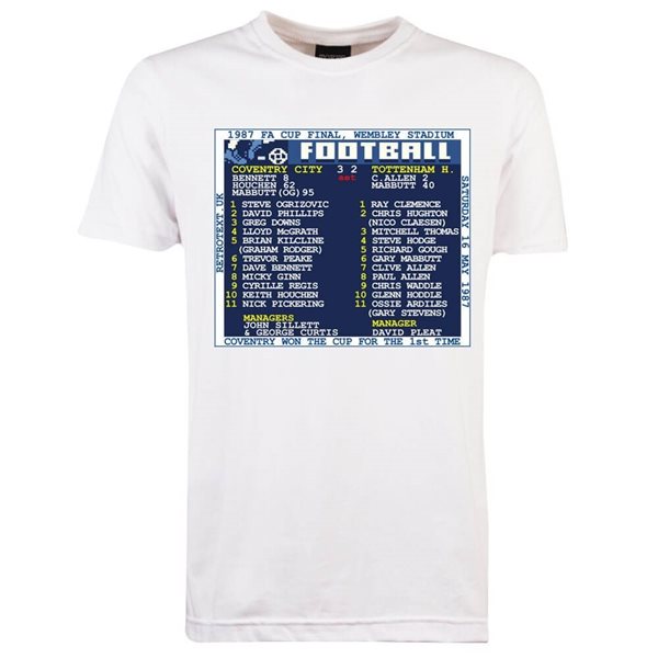 Bild von TOFFS - FA Cup Final 1987 (Coventry City) Retrotext T-Shirt - Weiss