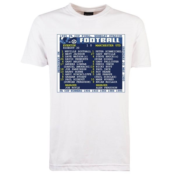 Bild von TOFFS - FA Cup Final 1995 (Everton) Retrotext T-Shirt - Weiss