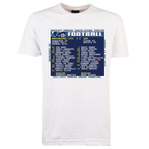 Bild von TOFFS - Manchester City vs. QPR 2012 Retrotext T-Shirt - Weiss
