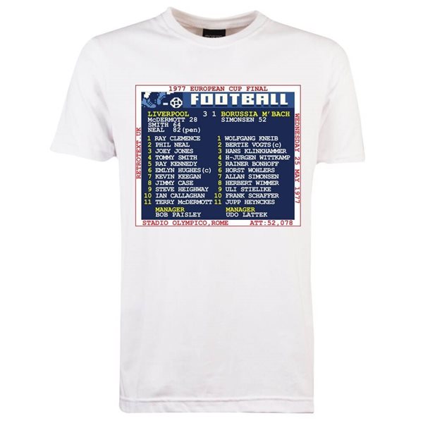 Bild von TOFFS - European Cup Final 1977 (Liverpool) Retrotext T-Shirt - Weiss