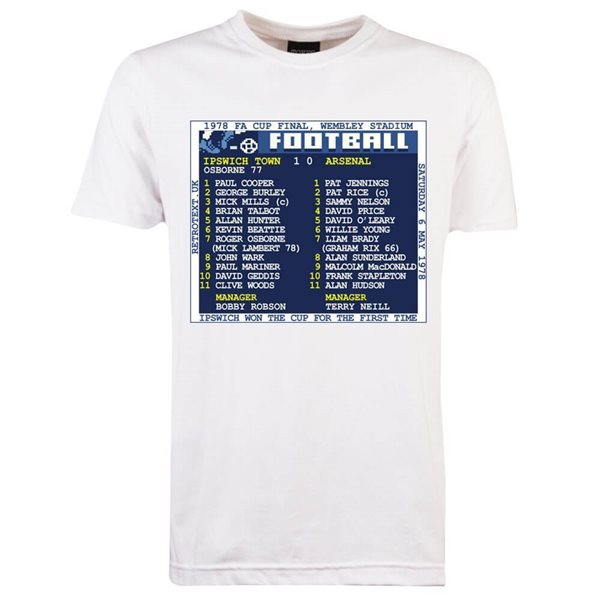 Bild von TOFFS - FA Cup Final 1978 (Ipswich) Retrotext T-Shirt - Weiss