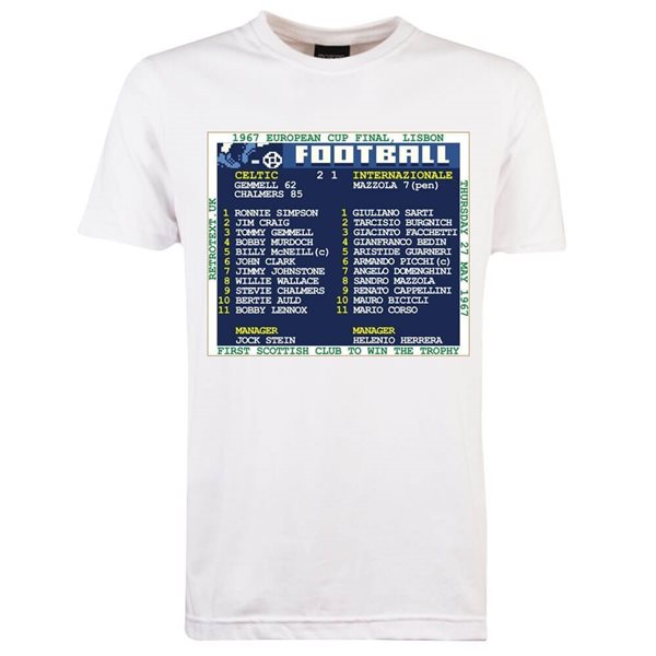 Bild von TOFFS - European Cup Final 1967 (Celtic) Retrotext T-Shirt - Weiss