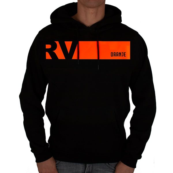 Bild von Rugby Vintage - Niederlande Colour Banner Kapuzenpulli - Schwarz/Orange