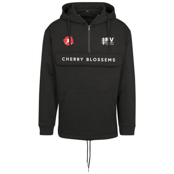 Bild von Rugby Vintage - Japan Cherry Blossems Anorak Hoodie - Schwarz