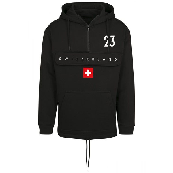 FC Eleven - Switzerland Flag Anorak Hoodie - Black