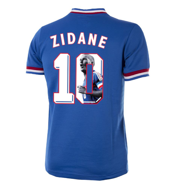France Retro Football Shirt 1971 + Zidane 10 (Photo Style)