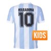 Argentina Retro Football Shirt WC 1986 + Maradona 10 - Kids