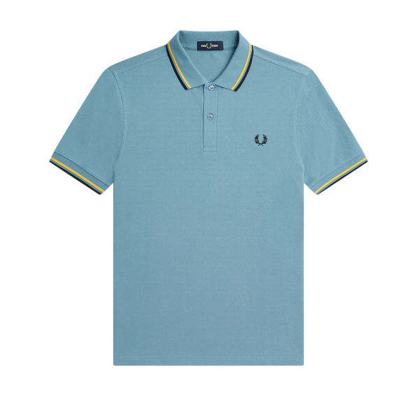 Fred Perry - Twin Tipped Poloshirt - Ash Blue/ Golden/ Navy
