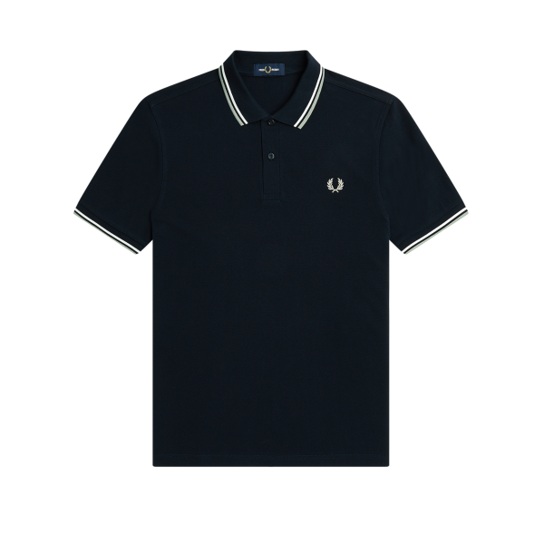 Fred Perry - Twin Tipped Poloshirt - Navy/ Snow White/ Seagrass
