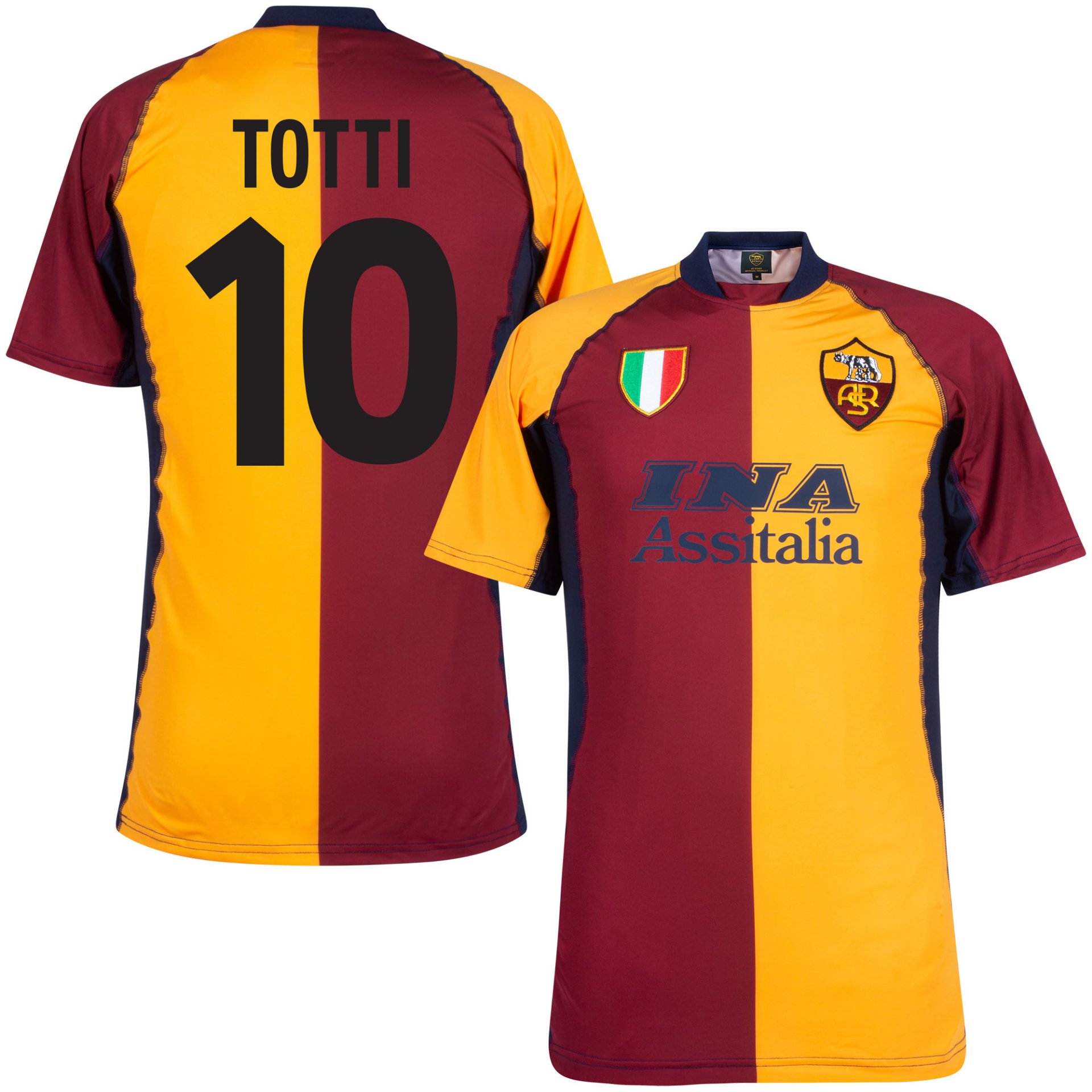 AS Roma Retro Fussball Trikot 2001/02 + Totti 10 Spezialist in Vintage Fußball Trikots, Retro