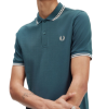 Fred Perry - Twin Tipped Polo Shirt - Petrol Blue/ Light Oyster