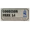 Everton Retro Straatbord - Wit (40cm x 18cm)