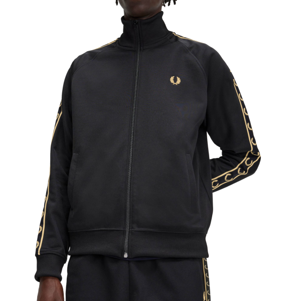 Fred Perry - Taped Trainingsjack - Zwart/ Goud