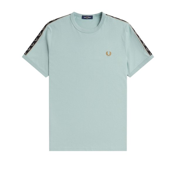 Fred Perry - Contrast Tape Ringer T-Shirt - Silver Blue/ Warm Grey