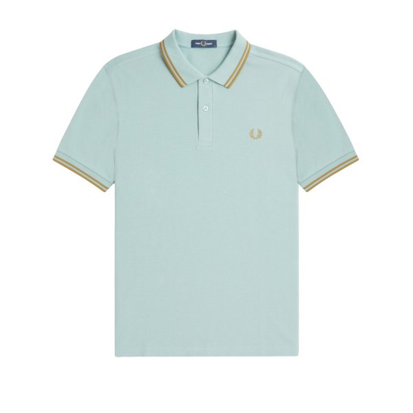 Fred Perry - Twin Tipped Poloshirt - Silver Blue/ Dark Caramel