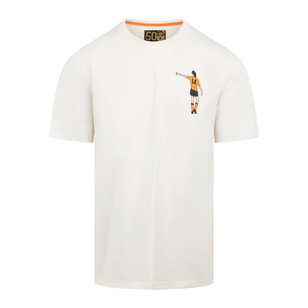 Cruyff - Nederland Dos Rayas Graphic T-Shirt - Crème Wit