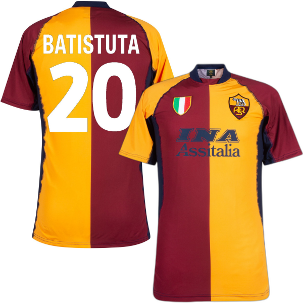 AS Roma 2001 - 02 Retro Football Shirt + Batistuta 20