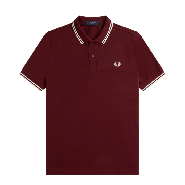 Bild von Fred Perry - Twin Tipped Poloshirt - Oxblood/ Ecru