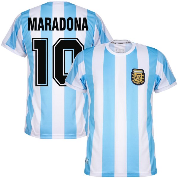 1986 Argentina Home Retro Shirt + Maradona 10