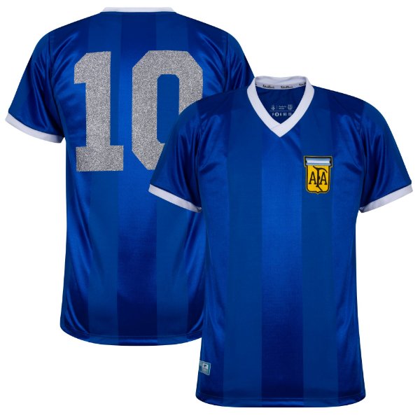 Argentinië Retro Shirt Uit WK 1986 + Nummer 10 (Maradona)